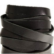 Leather flat 10x2mm - Black